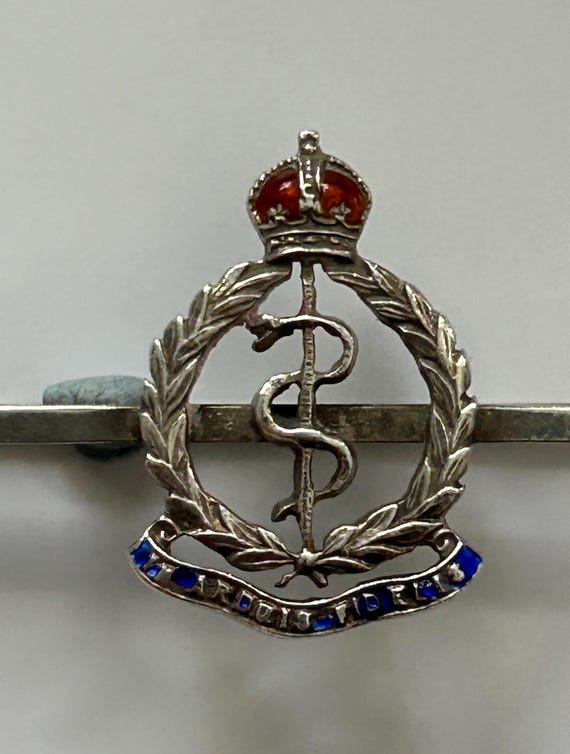 Royal Army Medical Corps (RAMC) Sterling Silver Sweetheart Brooch