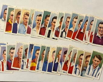 Association Footballers Cigarette Cards by WD & HO Wills Set of 50 Issued  in 1939 Sport Football Soccer Players Rare Collectable
