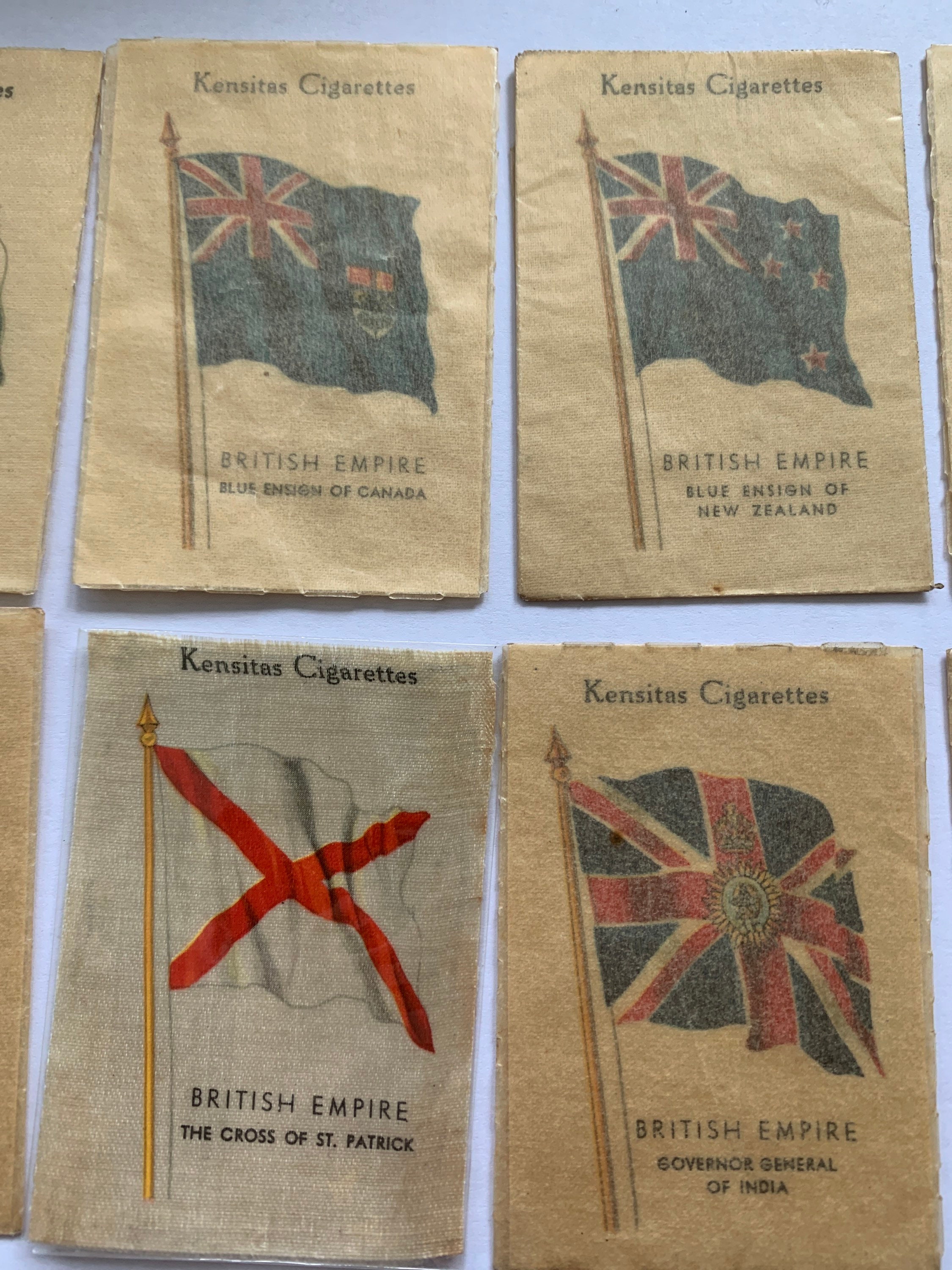 （F）国旗 シガレットカード 旗 シルク Kensitas イギリス 36枚 1934 J Wix Pack of 10 British Empire Flag Kensitas Cigarette