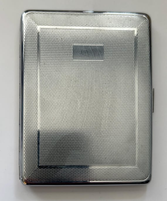 sylva chrome cigarette case emu ART DECO VINTAGE SYLVA CHROME CIGARETTE CASE EMU BRAND PAT NO 592790  EXCELLENT