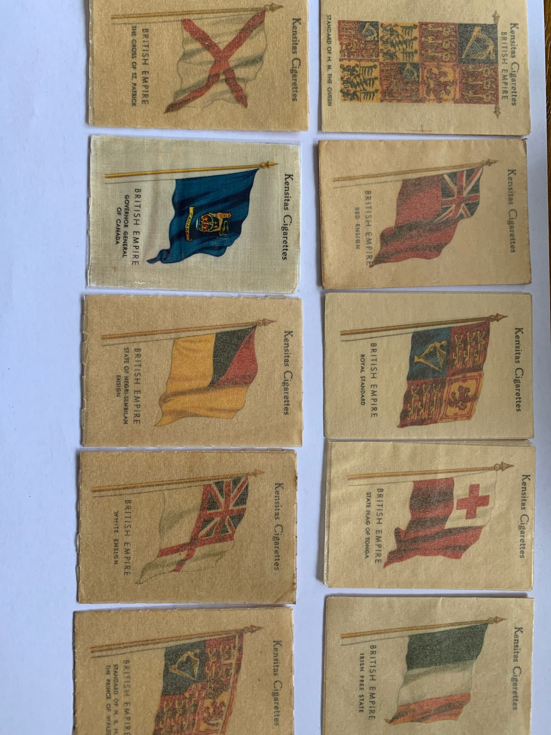 1934 J Wix Pack of 10 British Empire Flag Kensitas Cigarette
