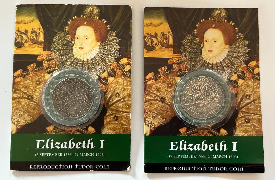 Elizabeth I 1533 - 1603 Sixpence and One Testern Tudor