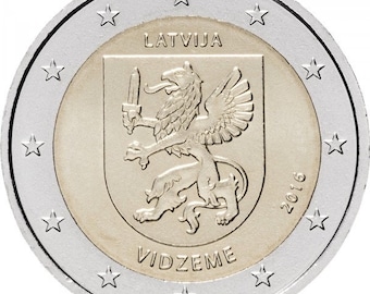 2016 Lettland Vidzeme - 2 Euro Münze