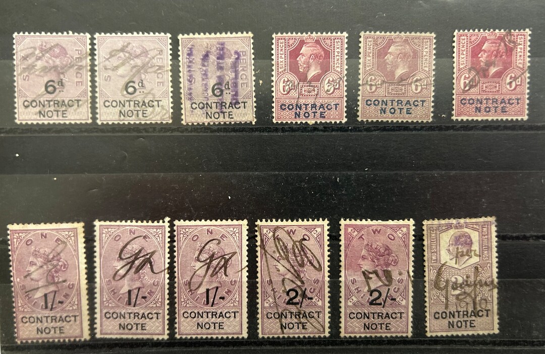 Contract Note Revenue GB Stamps Lot 2 - Etsy UK