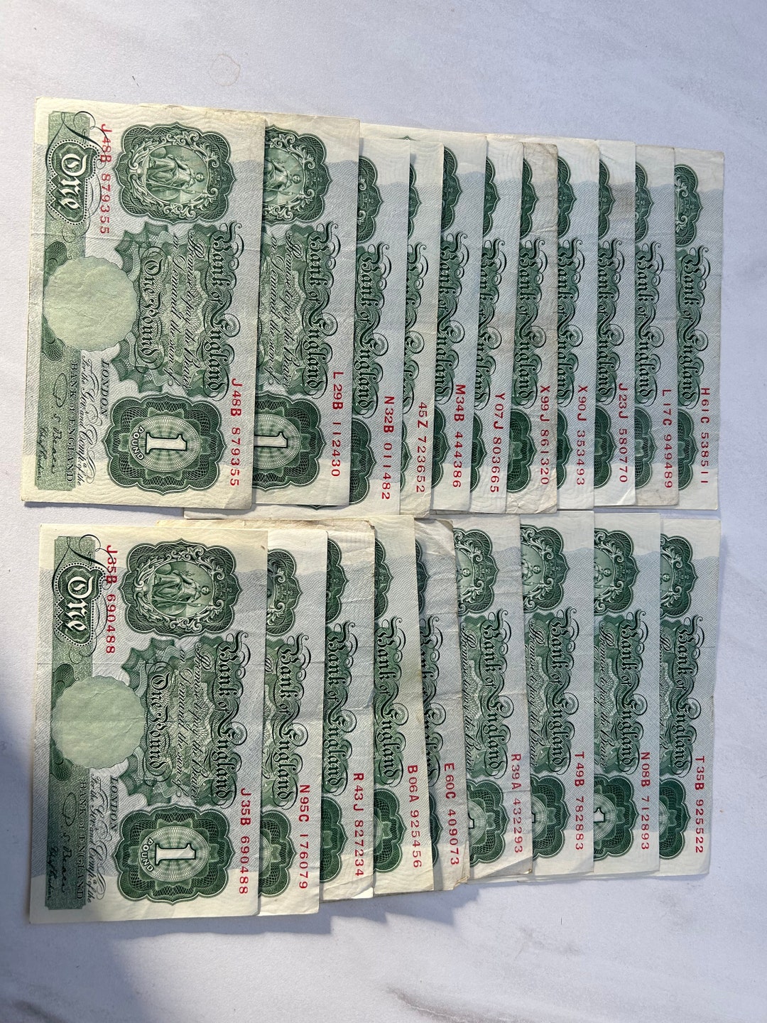 1950 - 1960 イギリス紙幣 1 ポンド 10 シリング オリジナル紙幣