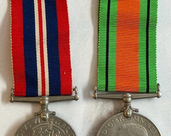 オリジナルの第二次世界大戦イギリス戦争勲章（1939～1945年）と防衛