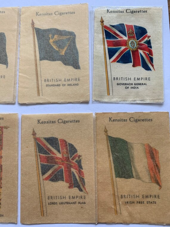 kensitas cigarette cards flags 1934 J Wix Pack of 10 British Empire Flag Kensitas Cigarette Choose Silk  Lot 5