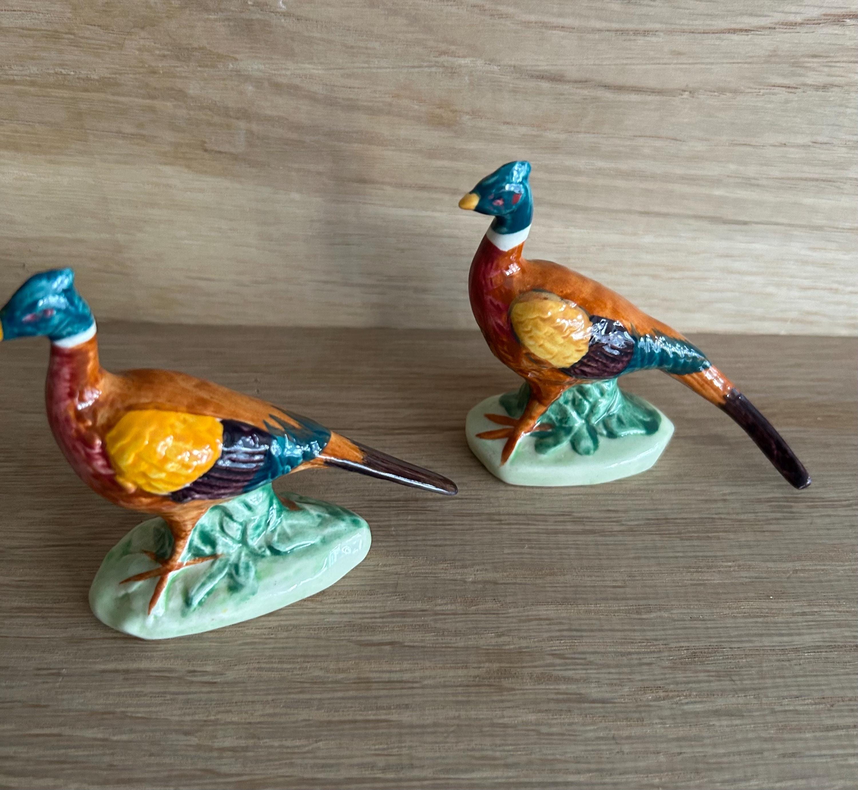 Beswick ファギュリン カッコウ ベスウィック 鳥の置物　ヴィンテージ 1971-95 John Beswick Pottery Pheasant Pair - Etsy