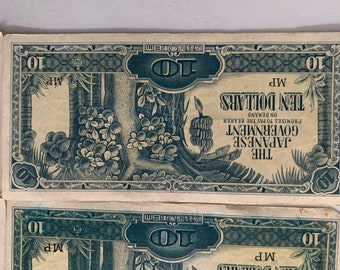 The Japanese Government 10 Ten Dollars MP Banknote Currency - Etsy