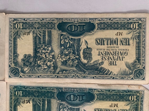 1942 年 日本政府発行 10 ドル戦時紙幣 2 枚 - Etsy 日本