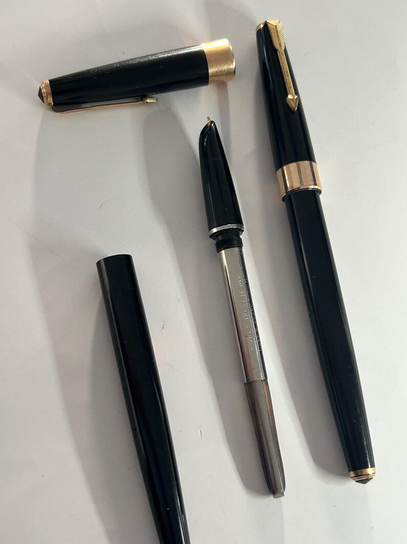Vintage Circa 1963 Parker 17 Super Duofold Fountain Pens in Black With ...