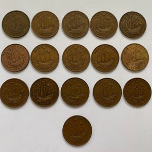 King George VI 1937-1952 English Halfpennies Set