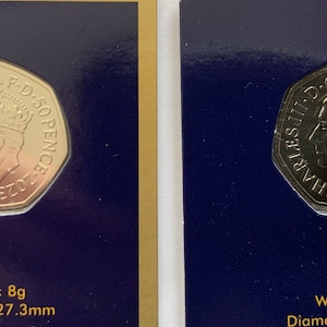 König Charles III 50p Krönungsmünzensatz ohne Umlauf