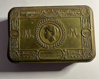 Imperium Britannicum Christmas 1914 Brass Tobacco Box, Princess Mary WW1  Brass Christmas Gift Box