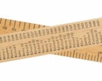 British History Wooden Timeline Ruler 30cm updated with Charles III