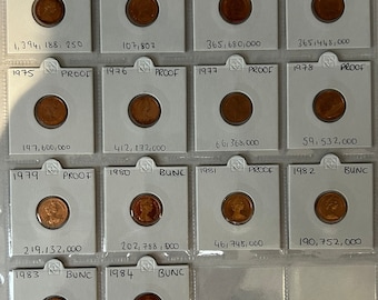 1971 - 1984 Complete Halfpenny Coin Set Proof BU