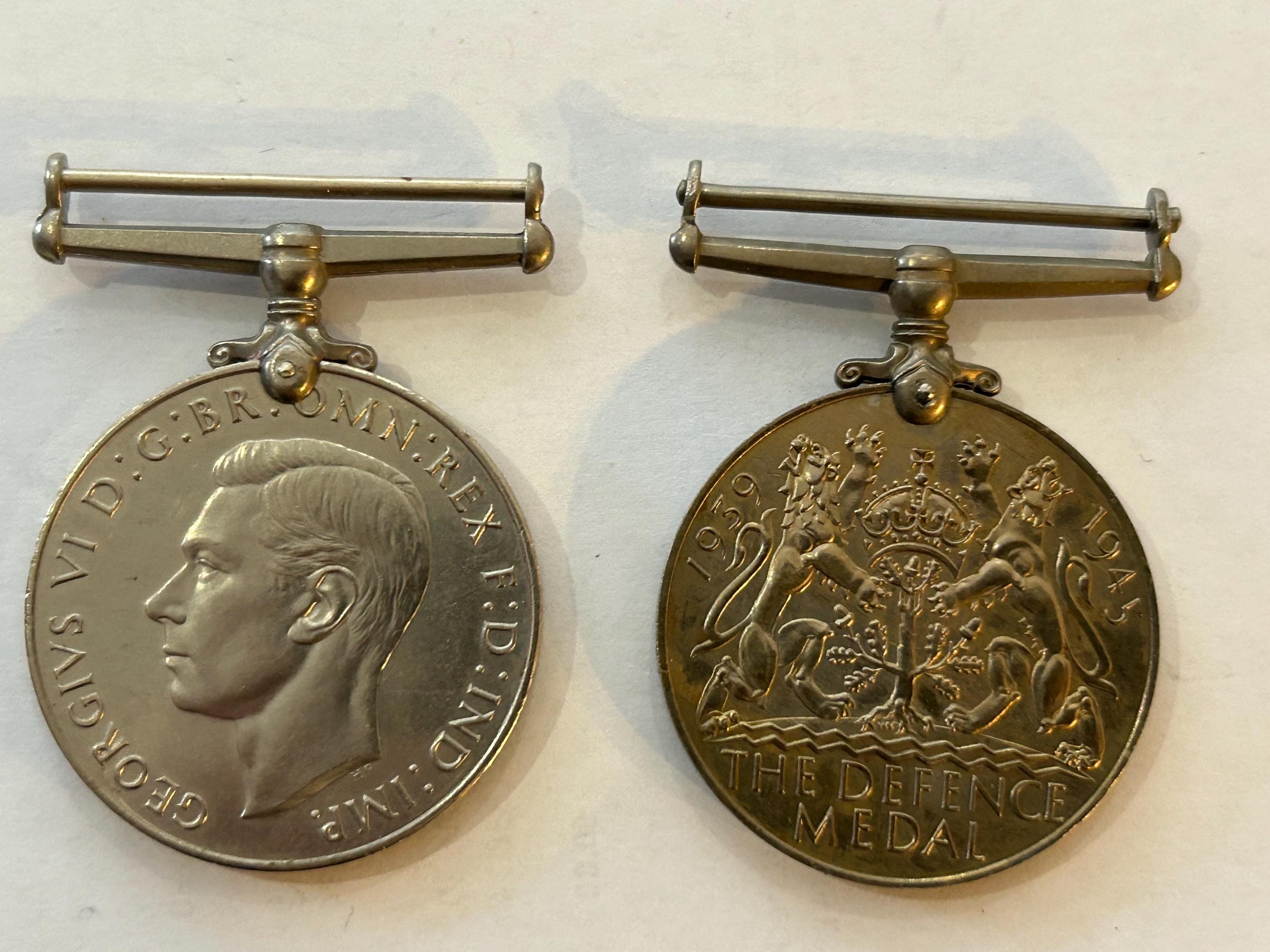 World War 2 1939-1945 King George VI Victory Medal and Defence