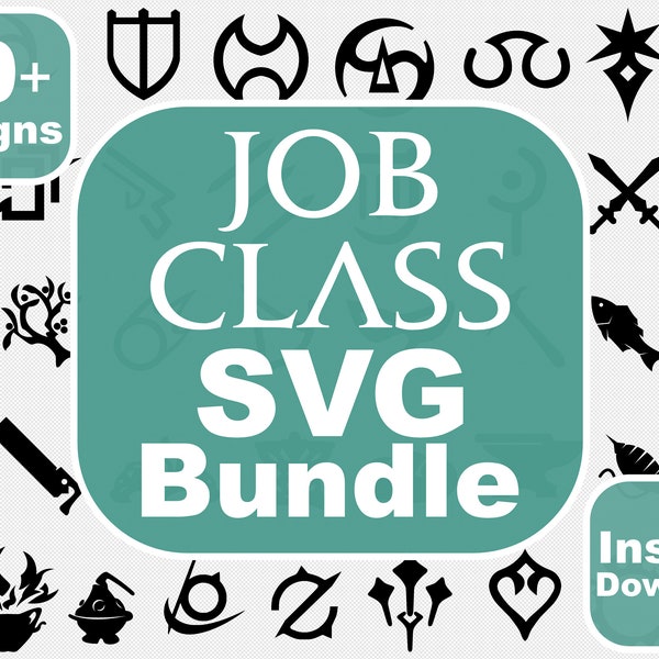 Jobs Icons SVGs Art Gift for Final Fans of Fantasy Summoner Red Mage Scholar Warrior FFXIV Class Race Endwalker Symbol Download Gamer