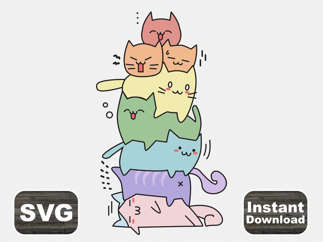 Rainbow Cat Flag SVG PNG Subtle LGBTQ File Instant Download Gay Pride ...