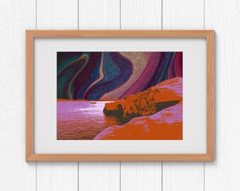 Galaxy Ocean Abstract Art Print, Printable Wall Art, Star Print, Abstract Printable Art, Galaxy Print, Galaxy Painting, Download Art