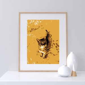 Orange Cat Paint Art, Printable Wall Art, Digital Download Kitten Artwork, Orange Cat Painting, Cat Printable Art, Urban Prints, Cat Art