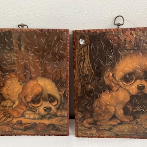 Vintage Pity Puppy paintings lot of 2