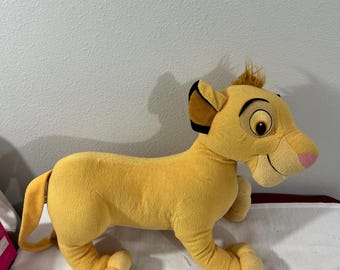 ヴィンテージ　マテル1993年ムファサとシンバ（背負い）・シンバぬいぐるみ 1993年 シンバ ライオンキング ぬいぐるみ、大人用シンバぬいぐるみ