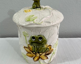 Vintage Neil the frog canister 8”