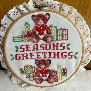Vintage Seasons Greetings embroidery