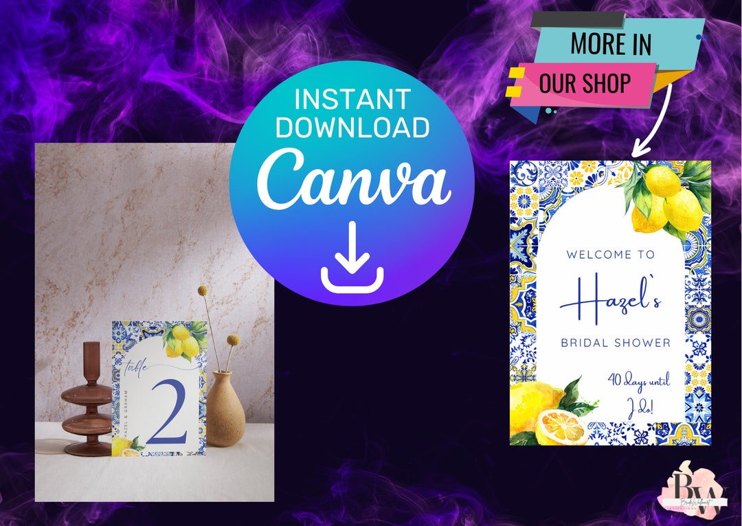 Mediterranean Italian Table Number Template, Lemon Table Number ...