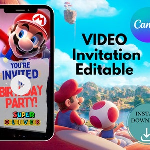 Super Mario Video Geburtstagseinladung - Erstellen Sie eine unvergessliche Feier mit einer Digitalen Video Einladung - Super Mario Party