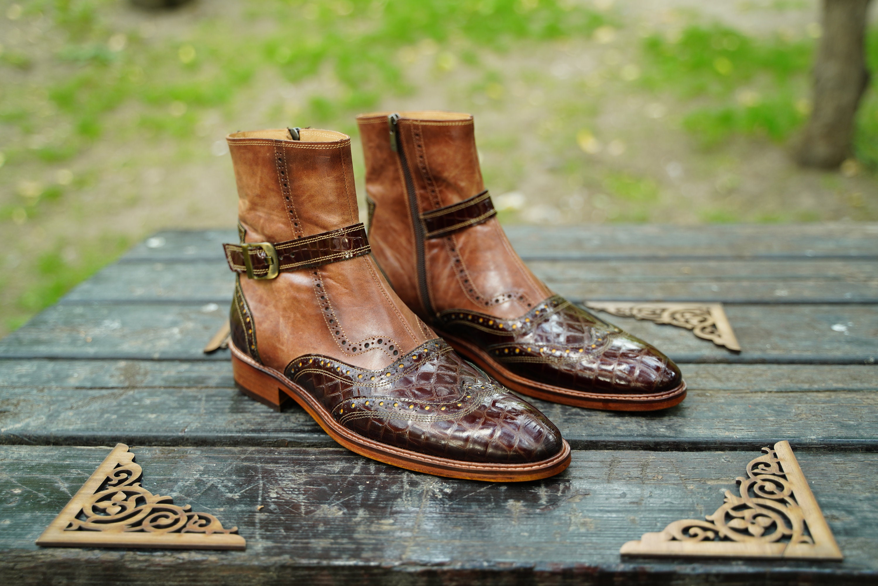 Mens Zipper Boots - Etsy