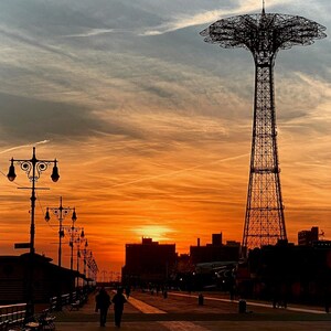 Coney Island Sunset Pandemic Stillness – Impression personnalisée, photographie d&#39;art de Brooklyn