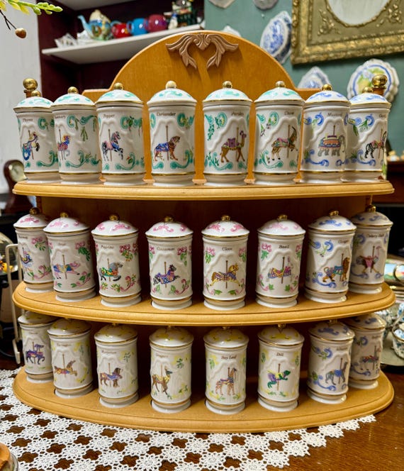Lenox the Spice Carousel Spice Jars – Vintage 1993 Edition