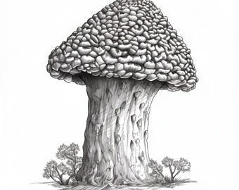 Printable, Mushroom, Download, Morel, Drawing, Digital Art, Print - Etsy