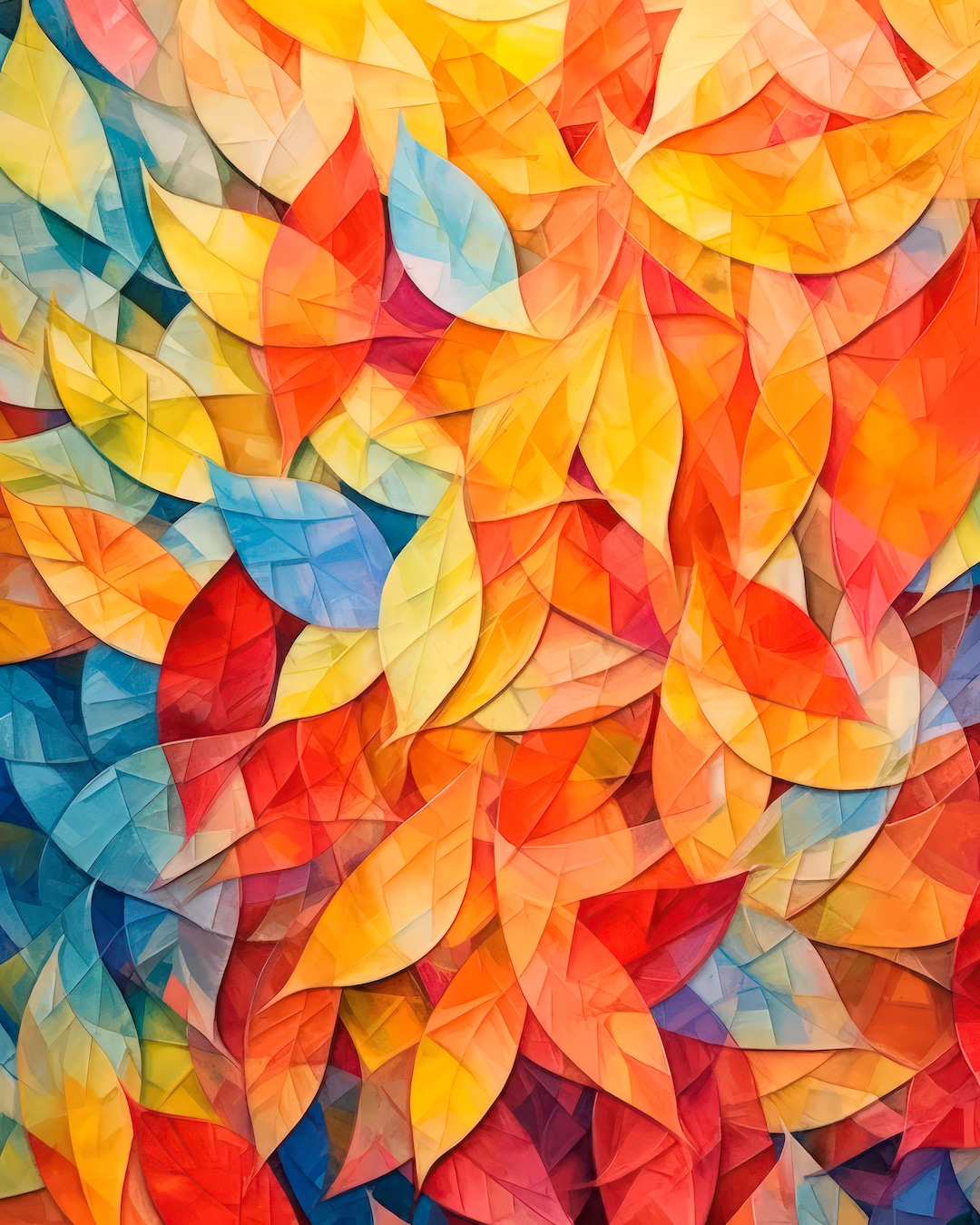 Floral Abstract Art Download Printable Flower Minimalist Color Leaves ...