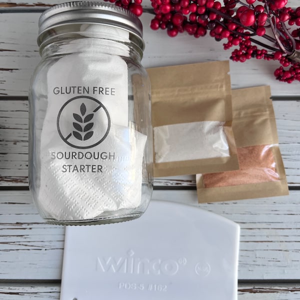 GLUTEN FREE Sourdough Starter Kit, Sourdough Jar, Sourdough Starter, Sourdough Bread Starter, Dehydrated Sourdough Starter, mothers day gift