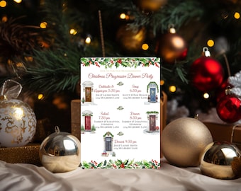 5 Stop Progressive Dinner, Christmas Dinner Party, Housewarming Party, Progressive Dinner Invite, Editable Template, Downloadable template