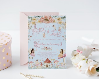 Fairy Garden Birthday Editable Fairy Birthday Invitation  Fairy Forest Girl Birthday Magical Download Printable Template ITP100