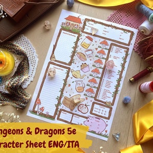 A Kind Embrace - A cottagecore character sheet dnd 5e games ENG/ITA