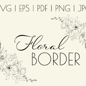 SVG Bundle | Floral Bouquet Border | Hand-Drawn