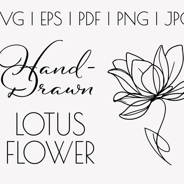 SVG Bundle | Hand-Drawn Lotus Flower