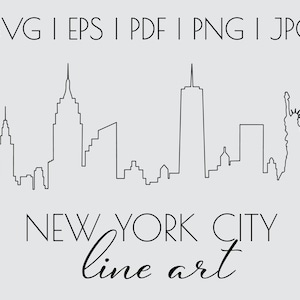 New York | Dessin au trait dessiné à la main | Paquet SVG