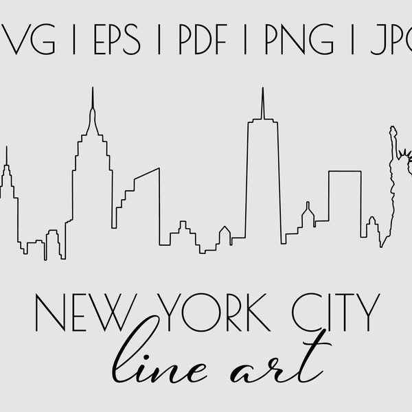 New York City | Hand-Drawn Line Art | SVG Bundle