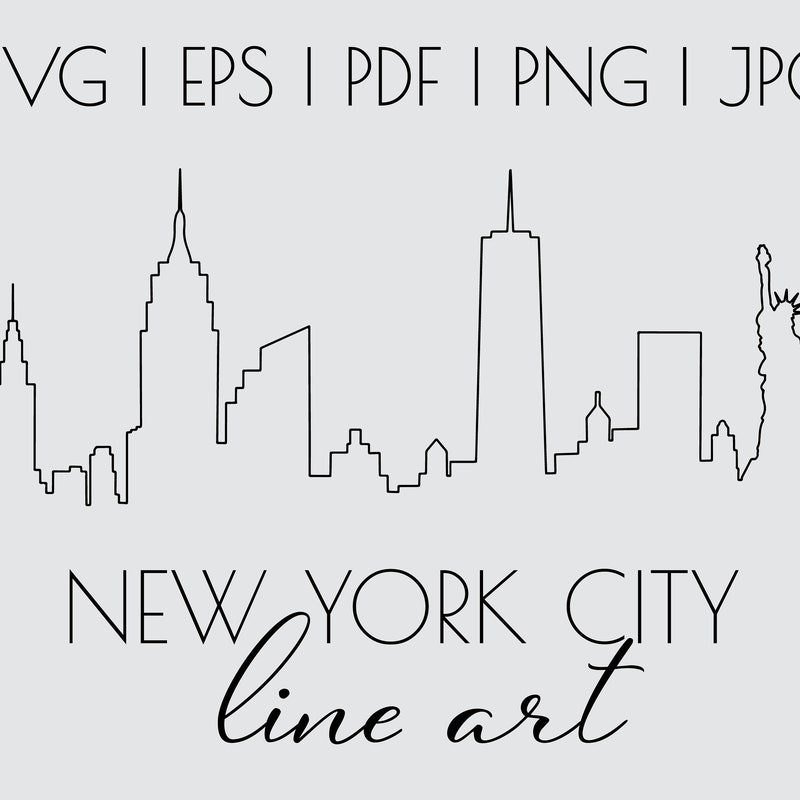 New York Line Art Png - Etsy UK