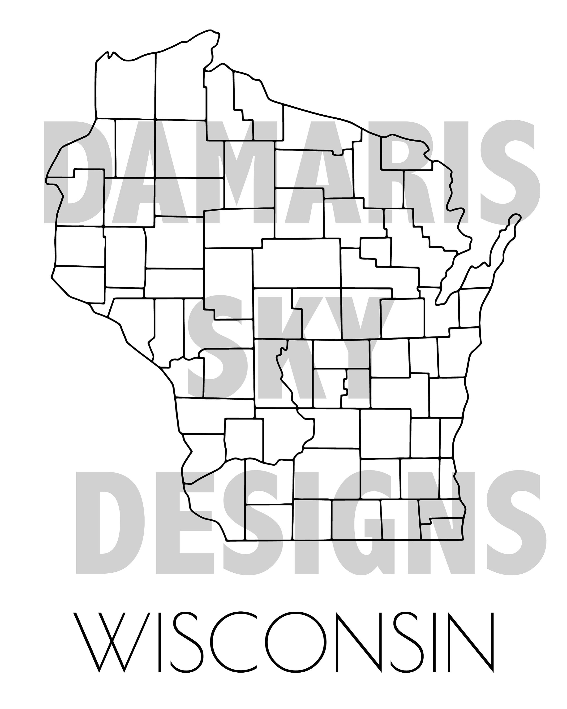 Wisconsin State Line Drawing Wisconsin | Hand-drawn Line Art - Etsy
