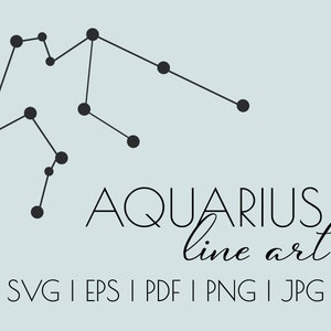 Ensemble SVG | Signe du zodiaque Verseau | Dessiné à la main