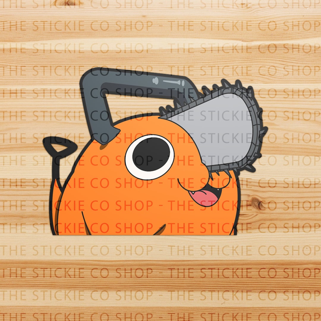 Chainsaw Dog Peeker Sticker Anime Stickers Pochita Etsy