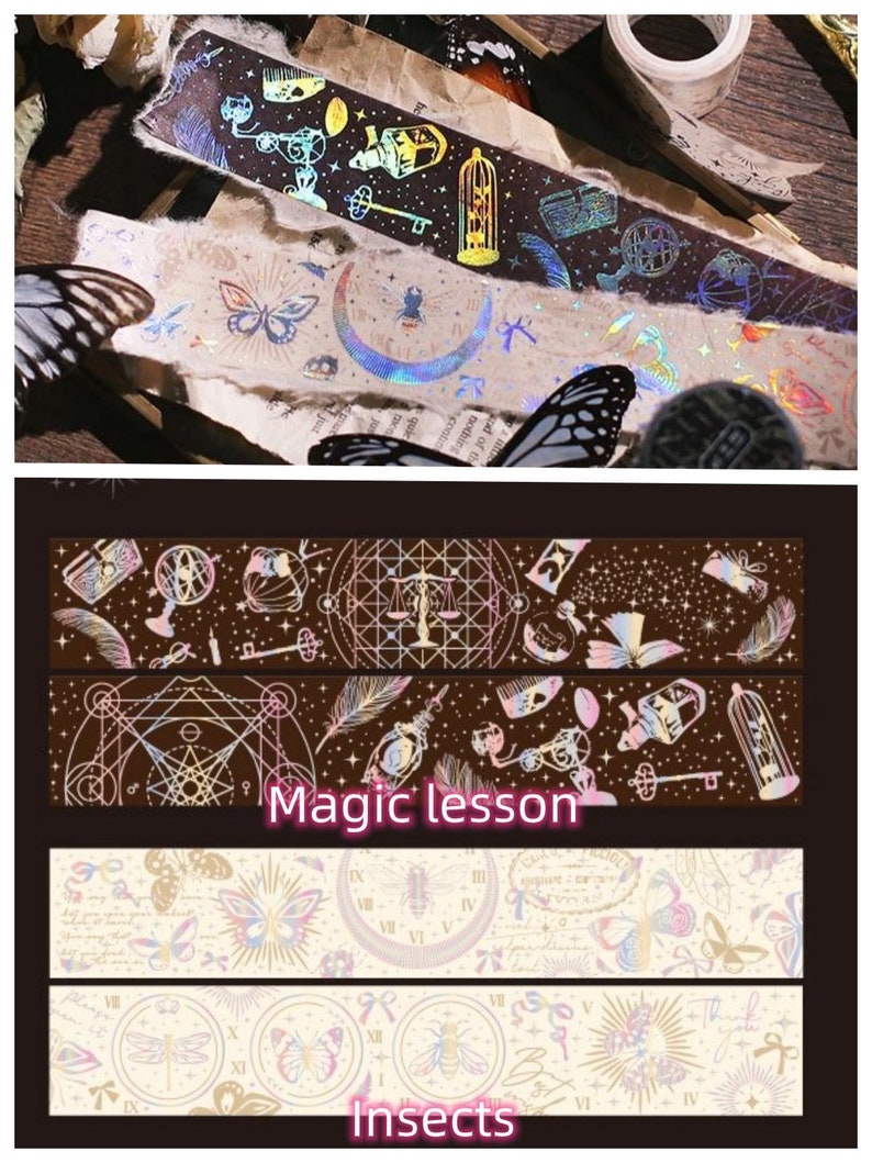 Magic Gold Foil Washi Tape Stars, Snow & Magic Themes For Journaling, Scrapbooking, Diary and Decoration image 6