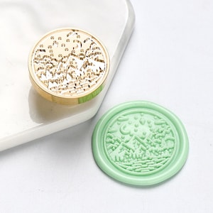 Landscape Wax Seal Stamp - Retro Wooden Scrapbooking Supplies - 1" Wedding & DIY Projects Wax Stamp